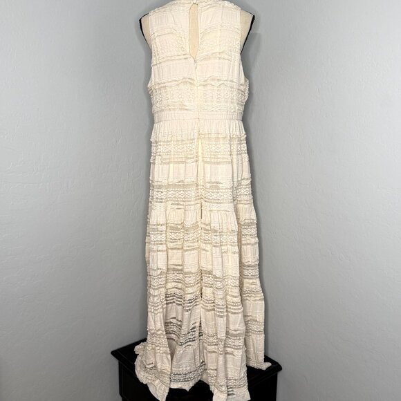 Torrid Ivory Lace High Neck Sleeveless Lined Tiered Dress Size 18 - Picture 12 of 13
